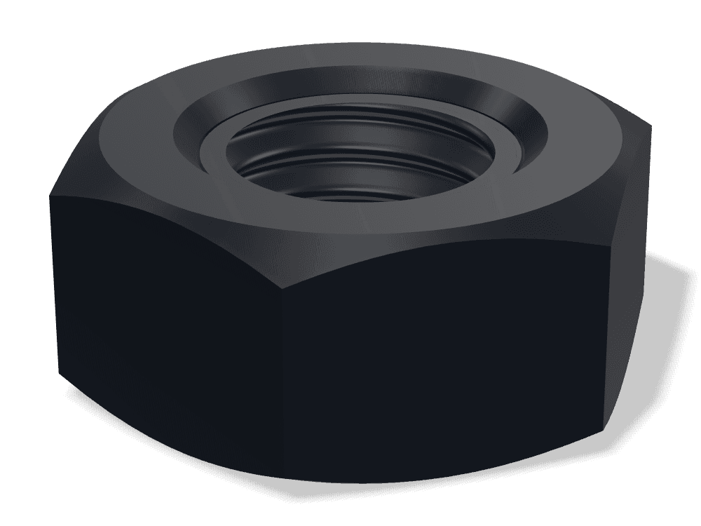 صامولة سداسية DIN 934 / ISO 4032 – Steel، Black oxide