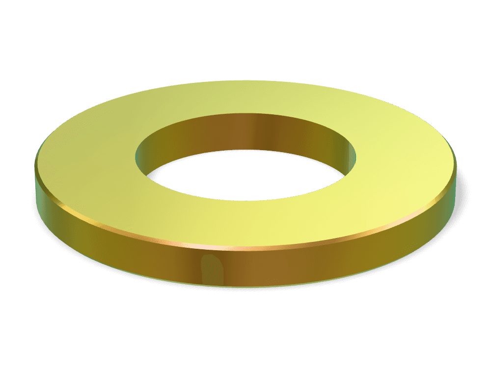 Flat Washer DIN 125A / ISO 7089 – Steel 140 HV, Zinc plated yellow