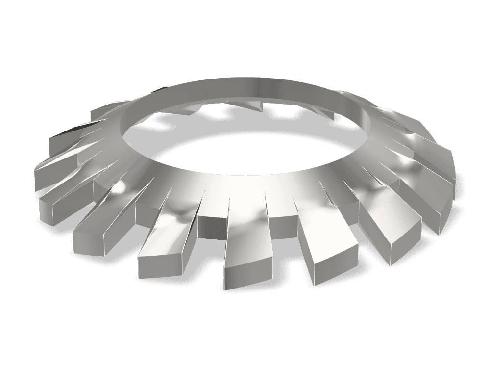وردة قفل مخددة غاطسة DIN 6798V – Stainless steel A2، Plain