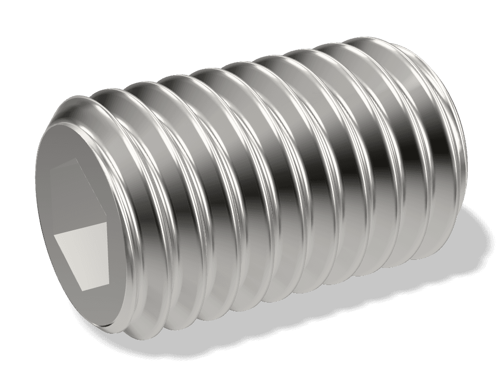 برغي ألن بدون رأس (دودة) – طرف مسطح DIN 913 / ISO 4026 – Stainless steel A2، Plain – الصورة 1 من 2