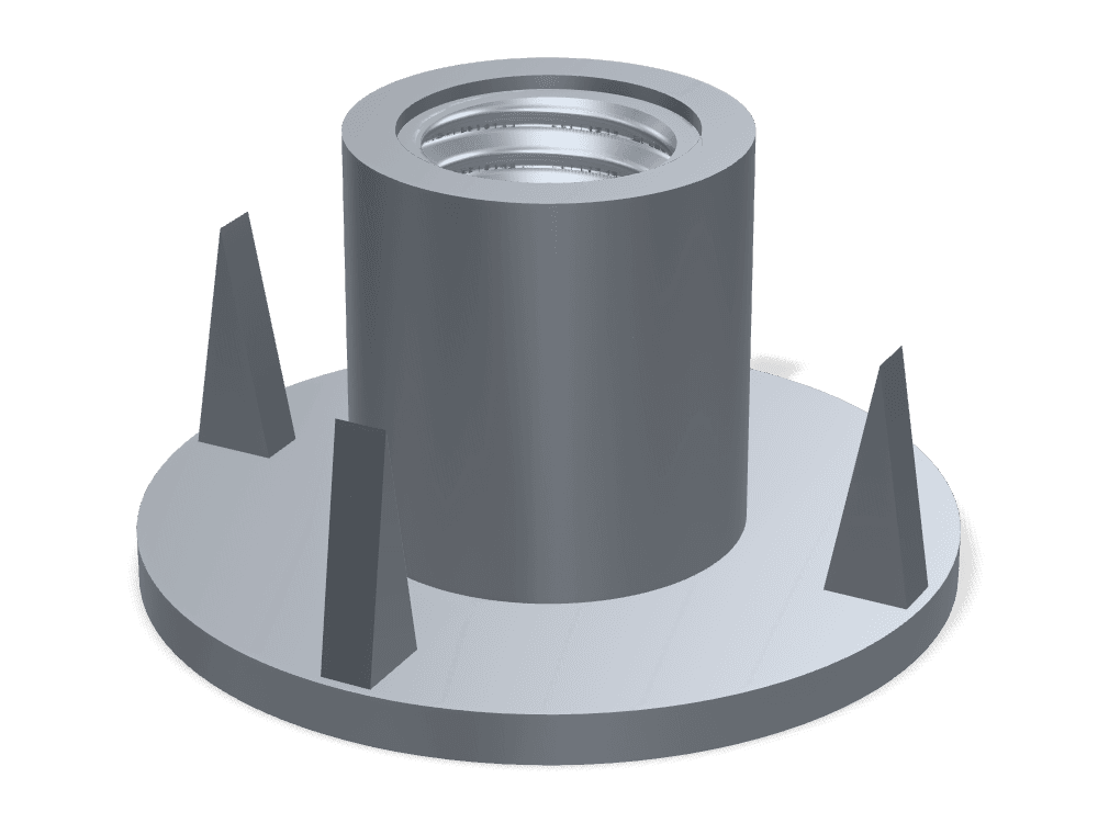Tee Nut with Prongs DIN 1624 – Steel, Plain