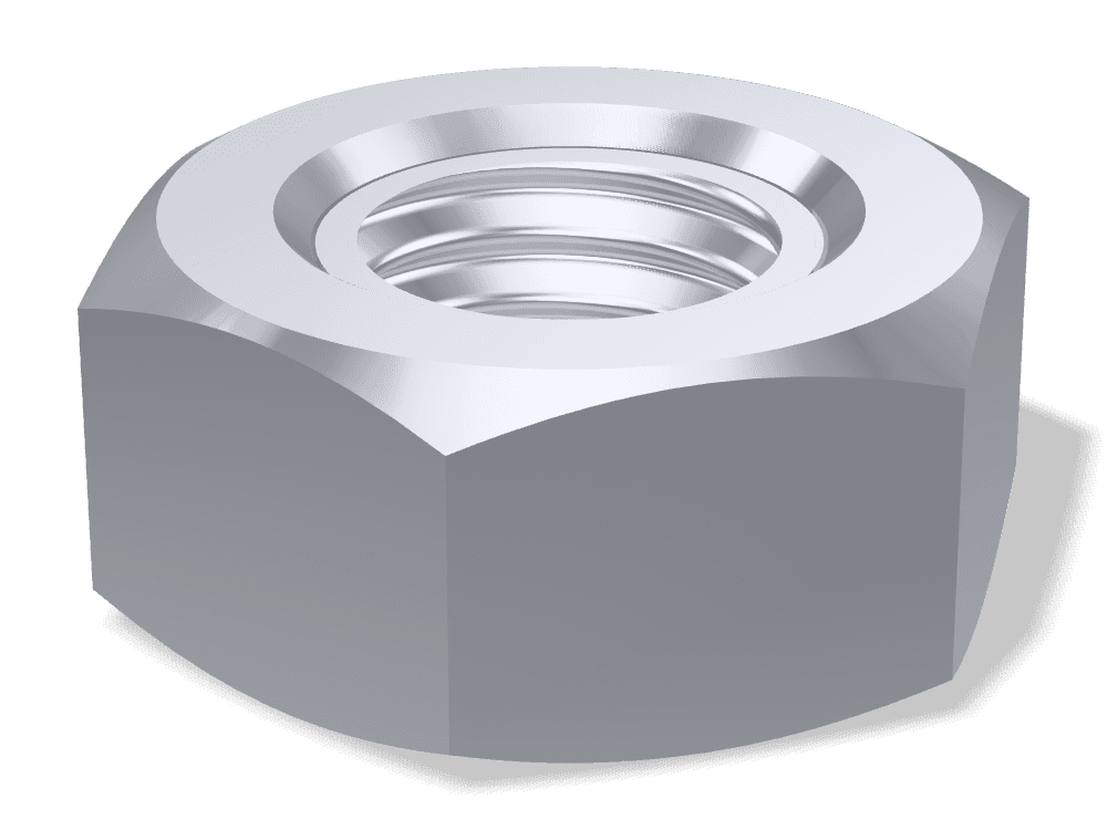 صامولة سداسية DIN 934 / ISO 4032 – Steel 8 (nut)، Zinc plated