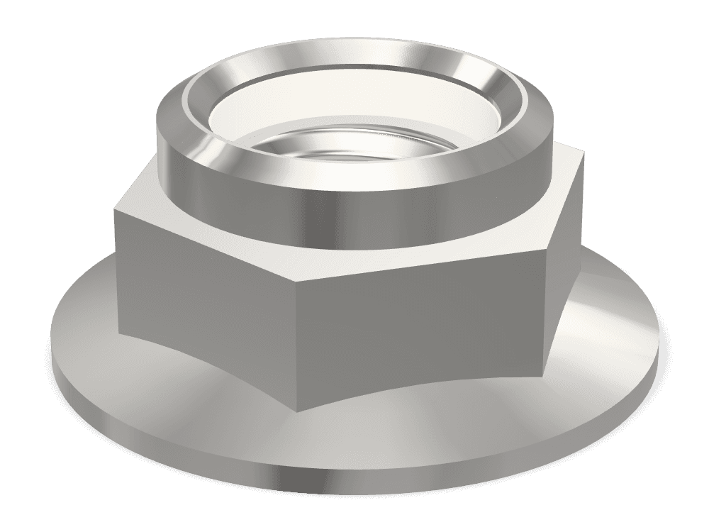 صامولة سداسية بشفة وحلقة نايلون DIN 6926 – Stainless steel A4-80، Plain