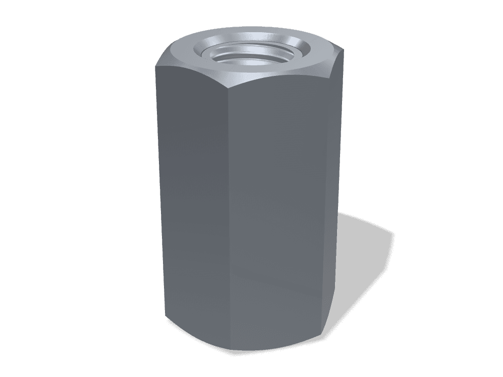 صامولة وصل سداسية طويلة DIN 6334 – Steel، Plain