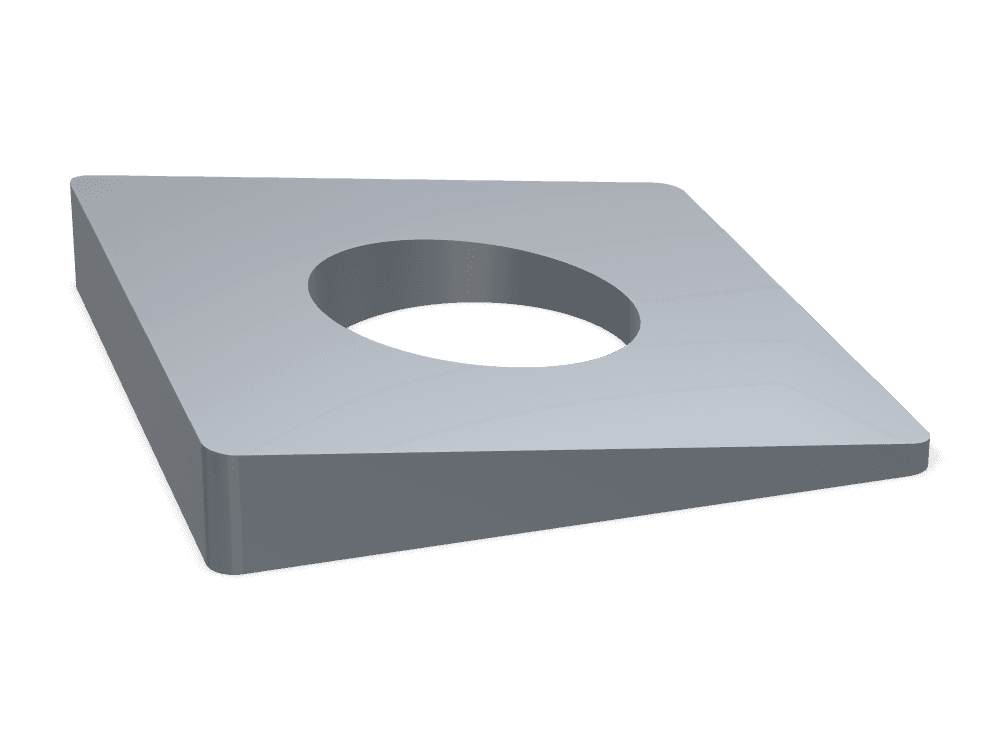 Square Taper Washer for I-Sections DIN 435 – Steel, Plain