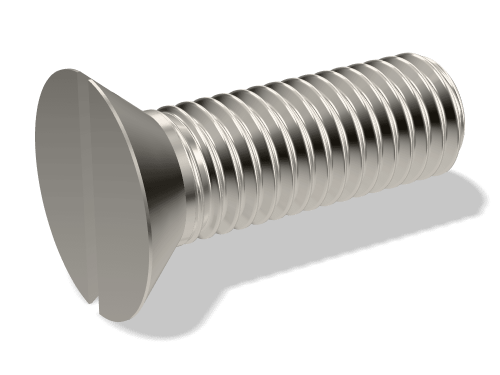 برغي رأس غاطس بشق DIN 963 / ISO 2009 – Brass، Nickel plated