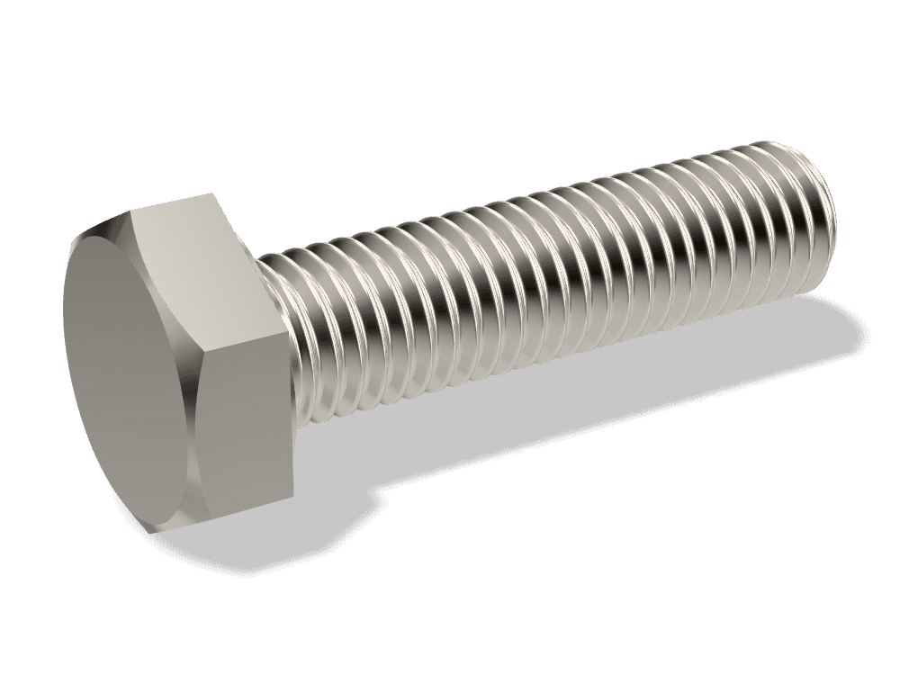 برغي سداسي الرأس سن كامل DIN 933 / ISO 4017 – Brass، Nickel plated