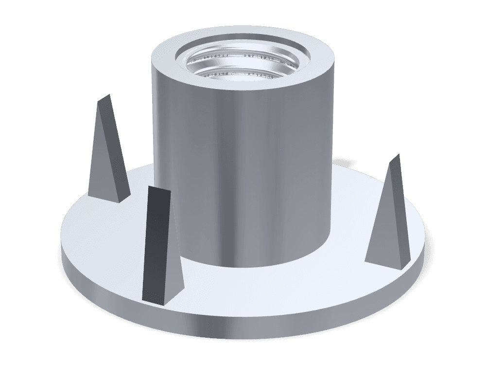 Tee Nut with Prongs DIN 1624 – Steel, Zinc plated