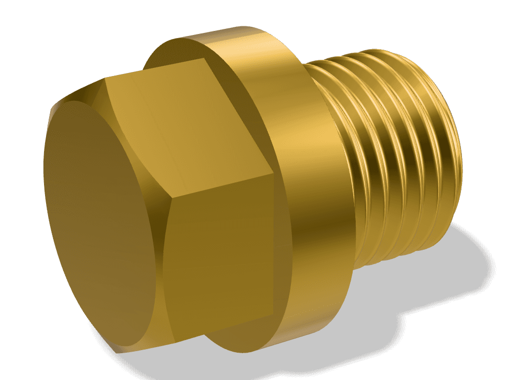 سدادة ملولبة سداسية بطوق DIN 910 – Brass، Plain