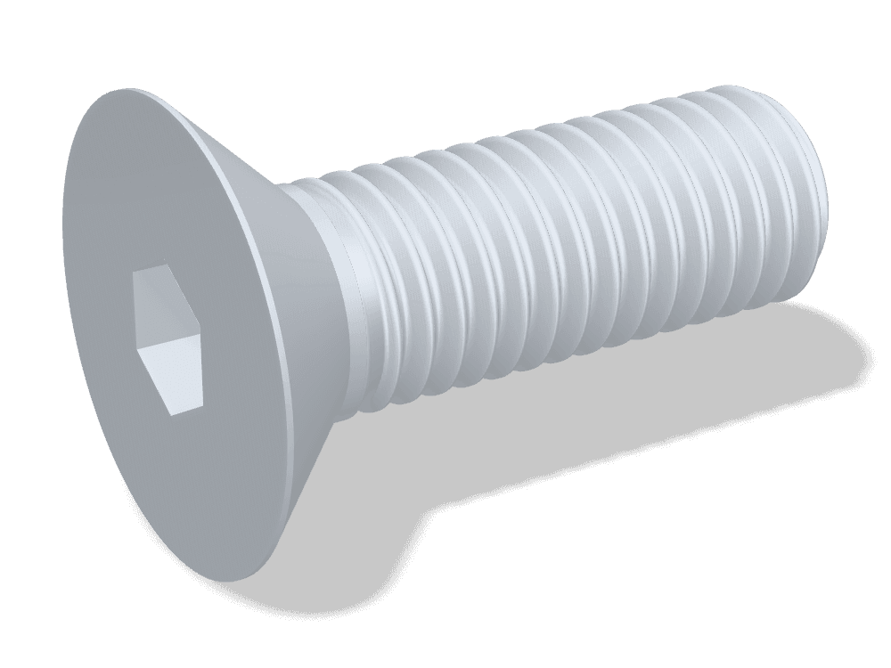 Hex Socket Countersunk Head Screw DIN 7991 / ISO 10642 – Steel 10.9, Zinc flake with lubricant