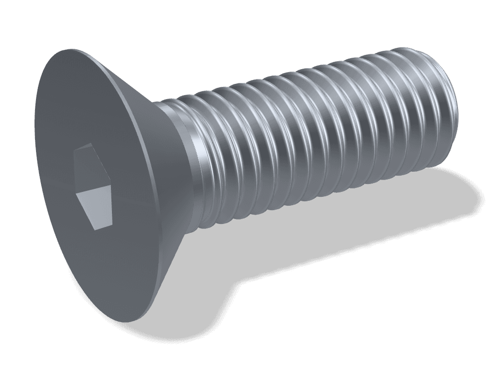 Hex Socket Countersunk Head Screw DIN 7991 / ISO 10642 – Steel 12.9, Plain