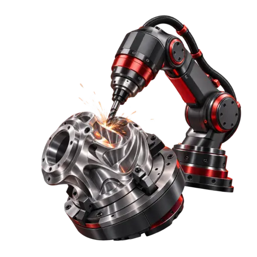 Robotic machining of a custom industrial component