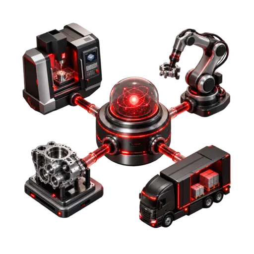 Connected manufacturing, robotics and logistics network