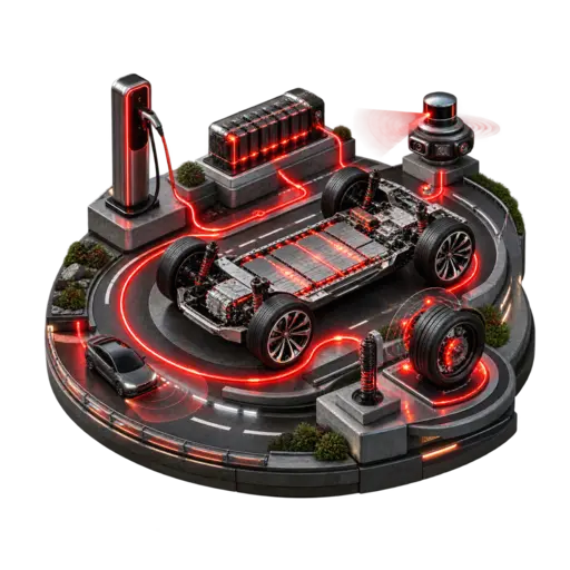 3D electric and autonomous mobility platform with battery and charging systems